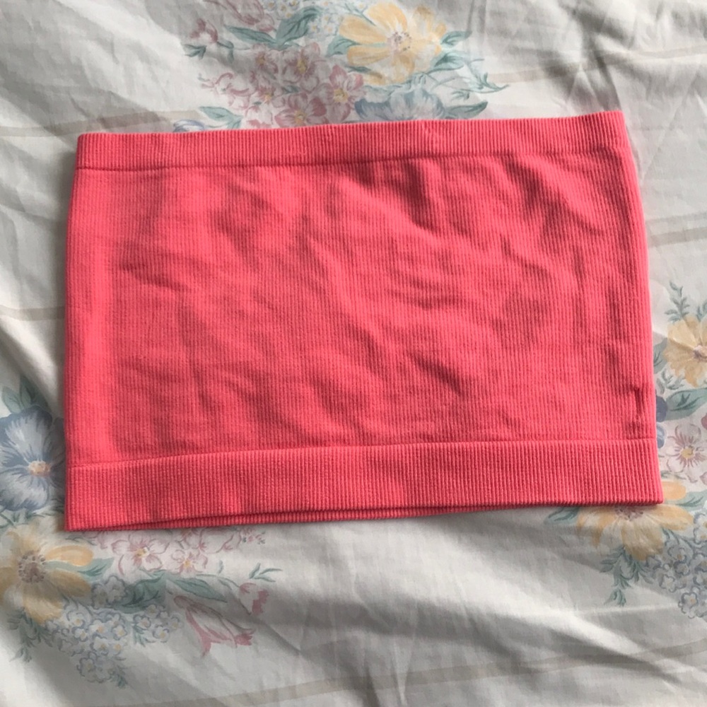 Hot pink cropped tube top